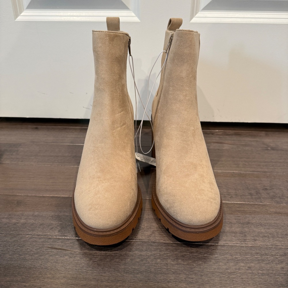 Altar'd State Rachel Booties Rapid Sand Block Heel Ankle Boots Size 10 - Picture 10 of 12